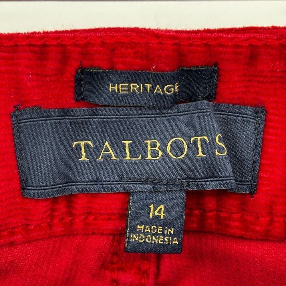 Talbots Heritage Corduroy Straight Leg Pants‎ Red Size 14 NWT - Picture 2 of 8
